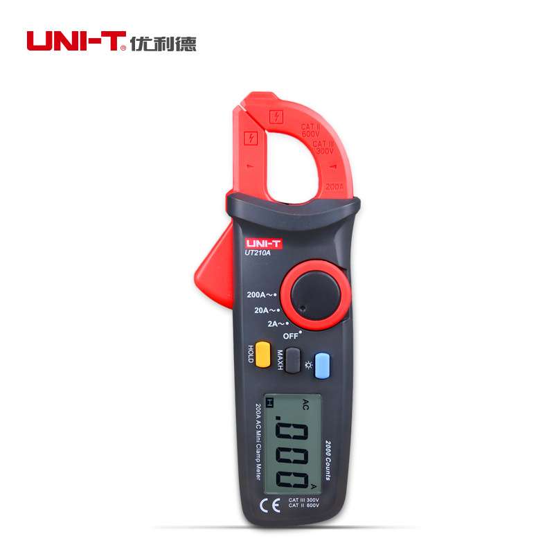 优利德数字钳形表UT210A/UT210B/UT210C钳形交流电流表迷你钳形表