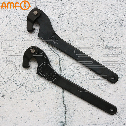 德国原装进口AMF可调钩形扳手 带有圆形销 22/2.5 mm-230/10mm