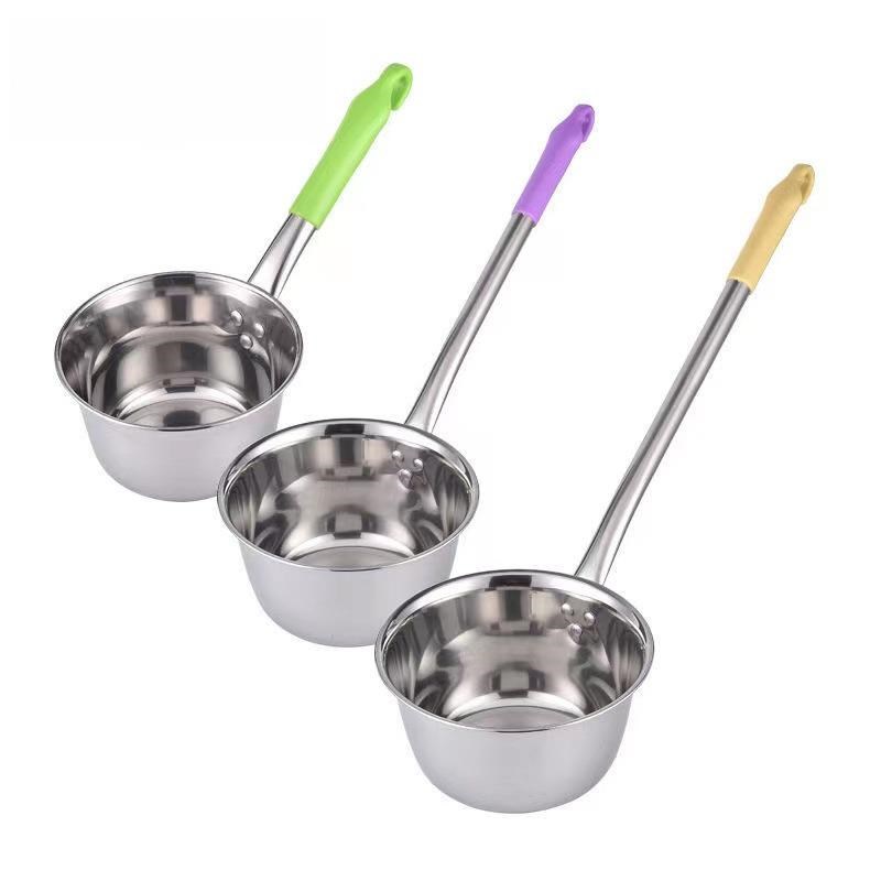 加厚不锈钢水瓢水勺厨房家用水舀子打水漂水勺子长柄商用大号汤勺