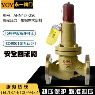 YOY永一阀门AHN42F 25C液化石油气站罐泵铸钢法兰安全回流阀 16C