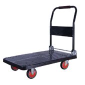 甄选静音平板手推车平板车拉货小推车仓库超市推车货物快递搬运车