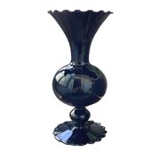 甄选欧式 饰品摆 简约中古黑硝子玻璃花花器家居客厅玄关卧室餐桌装