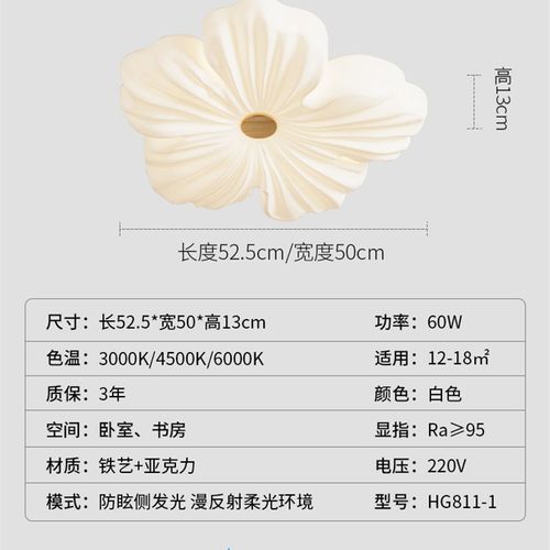 极简艺术花朵吸顶灯套餐现代奶油风家用客厅灯温馨简约风卧室灯