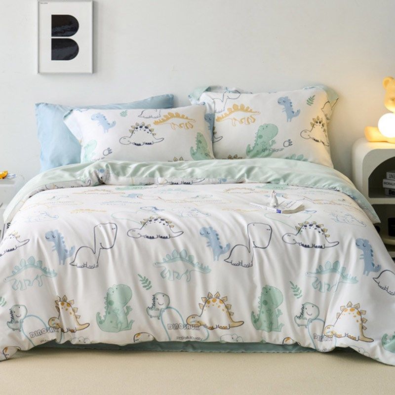 轻奢风60S天丝四件套春夏凉感双面用羽毛印花被套丝滑床上用品1.8,床上用品,床品套件/四件套/多件套,淘宝优惠券,粉丝福利购,淘宝优惠卷