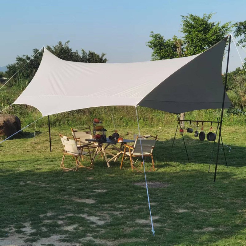户外天幕简易多用途露营帐篷便携加厚野营野餐防晒八角蝶形遮阳棚