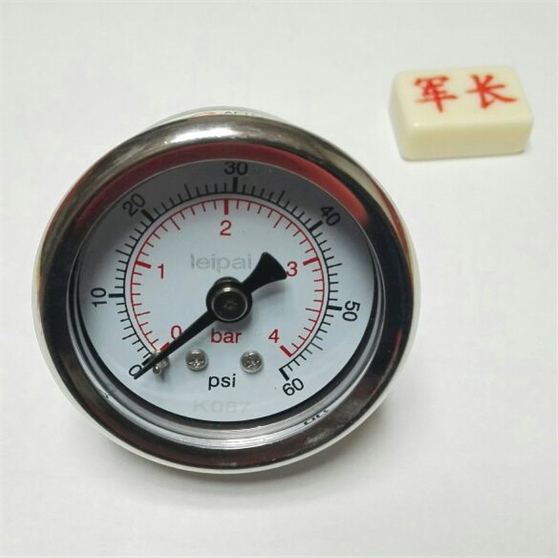 0~60psi 4bar 前面 47mm 背后 40mm - 41mm ZG1/4 轴向压力表