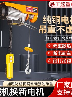 微型电动葫芦220V家用小型吊机1/05吨卷扬升降提升机绞盘起重机