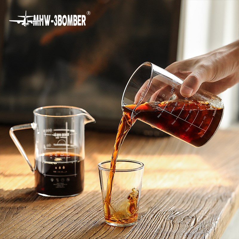 MHW-轰炸机咖啡壶 量杯玻璃分享壶 带刻度滴滤式手冲器具360ml