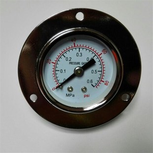 直径40mm压力0.6mpa 带边压力表 螺纹m10x1 轴向背出式 昆山压力表