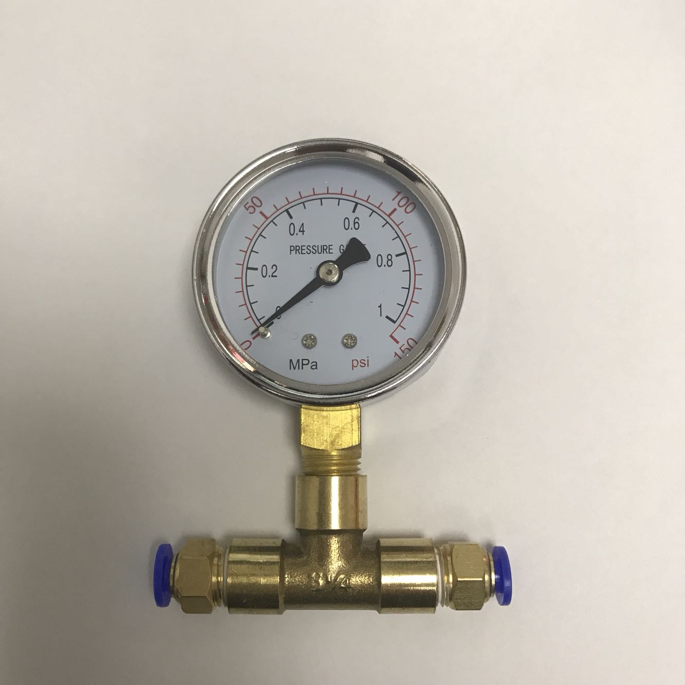 1mpa压力表 含连接外径6mm的气管三通接头 表直径60mm Y-60 1mpa