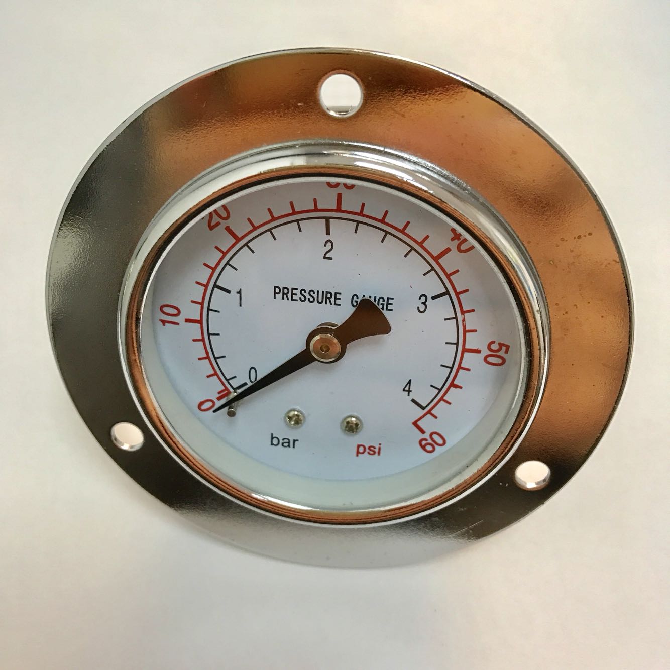 分体式轴向镶入式压力表 Y60 0-4bar 加接头ZG1/8 表后壳直径60mm