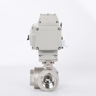 T型转换阀门DN8 16P电动三通球阀不锈钢丝扣L型 Q915F Q914F