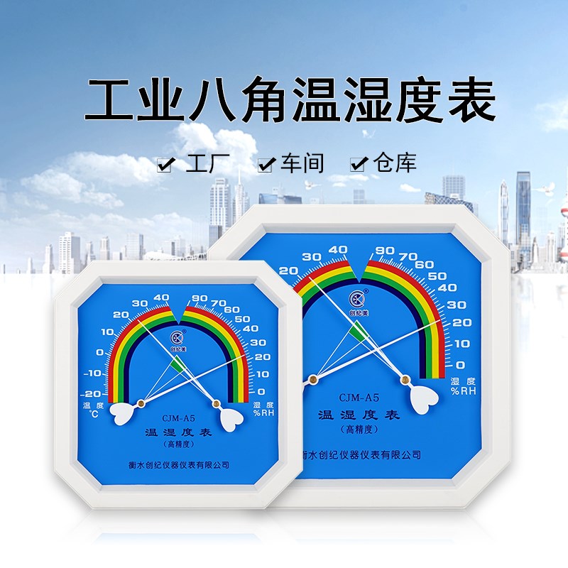 高精度工业级温湿度计车间仓库厂房用壁挂温度计湿度计干湿温度表