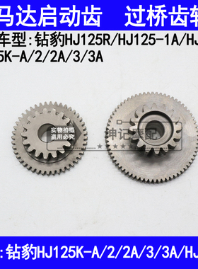 适用豪爵铃木钻豹HJ125K-A/2/2A/3/3A摩托车启动马达齿轮过桥齿轮