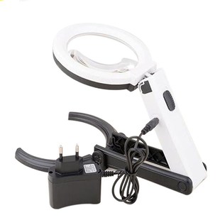 12个LED灯可折叠带照明放大镜手持外接电源电池两用绘图照明