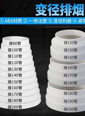 抽油烟机排烟管变径圈排风管大小转换接头厨房烟道管止逆阀变径器