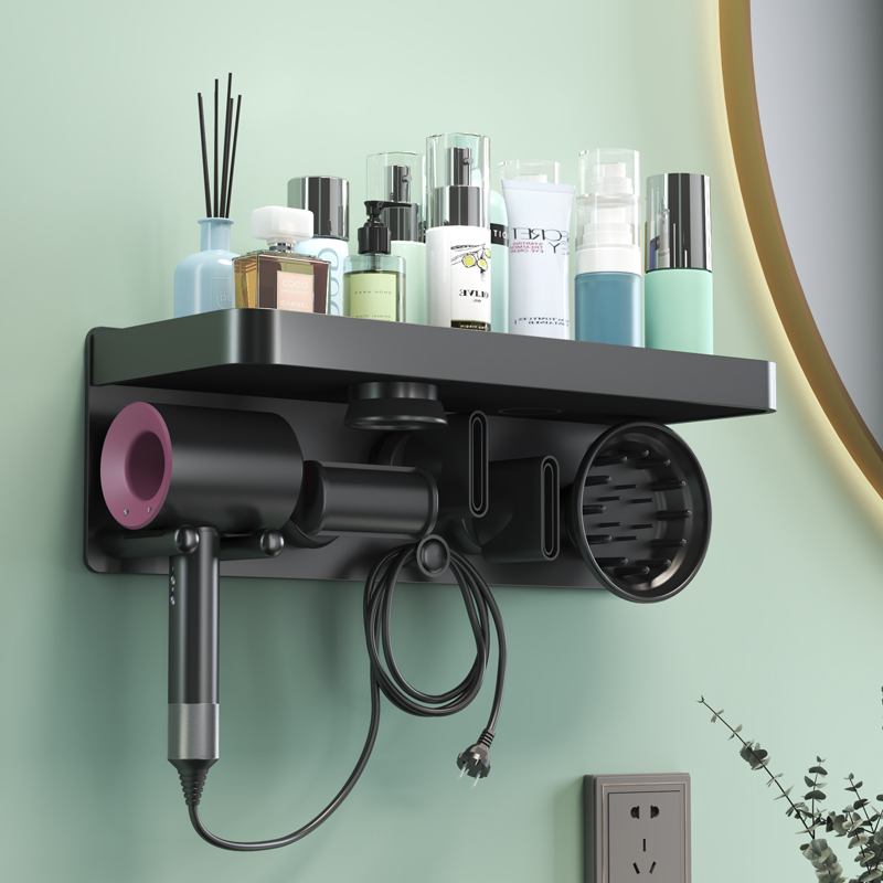 戴森吹风机置物架子免打孔浴室挂架卫生间徕芬吹风筒家用壁挂支架