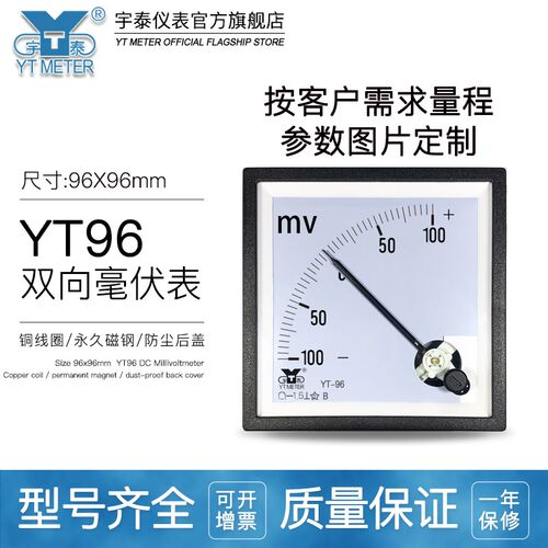 cp96正负毫伏表25mv双向30mv100mv sq96 dh96 直流电压表 90*90