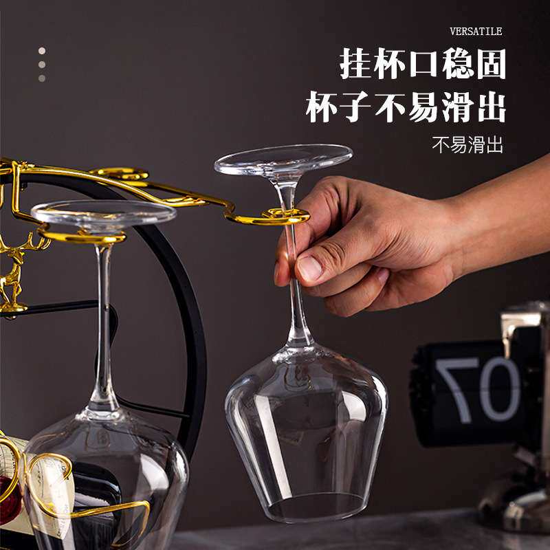 创意红酒杯架摆件套装新款家用高脚杯架倒挂酒杯架高档红酒架酒具