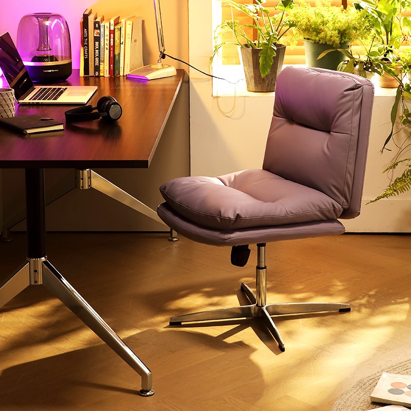 美甲无扶手旋转化妆椅女生卧室衣帽间奶油风椅子舒服家用电脑椅