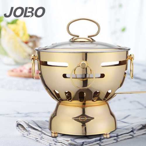 巨博（JOBO）304不锈钢小火锅单人自助小涮锅海鲜酒精炉火锅炉