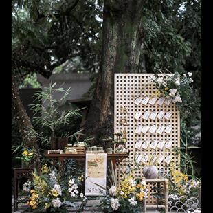 户外婚庆布置原木色大型屏风隔断栅栏围栏室内实木背景墙定制尺寸