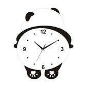 甄选熊猫摇摆钟表挂钟客厅新款 简约大气网红家用挂墙创意时钟灯光