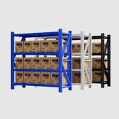 甄选厂房仓库货架快递电商铁架子加厚多层储物架轻型中型多层仓储