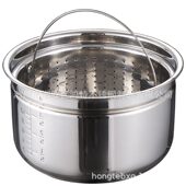 甄选304电压力锅不锈钢内胆5L 蒸饭格降控糖米汤分离蒸笼饭沥水篮