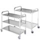 甄选不锈钢商用餐车加厚收碗车餐厅三层收碗车移动上菜车双层无声