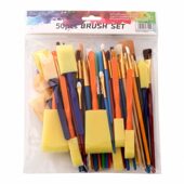 甄选50支画笔刷套装 尼龙画笔绘画海棉刷猪鬃毛马毛油画笔儿童画材