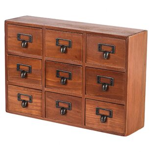 甄选复古木质抽屉式收纳盒梳妆台桌面首饰胶带饰品整理柜子长方形