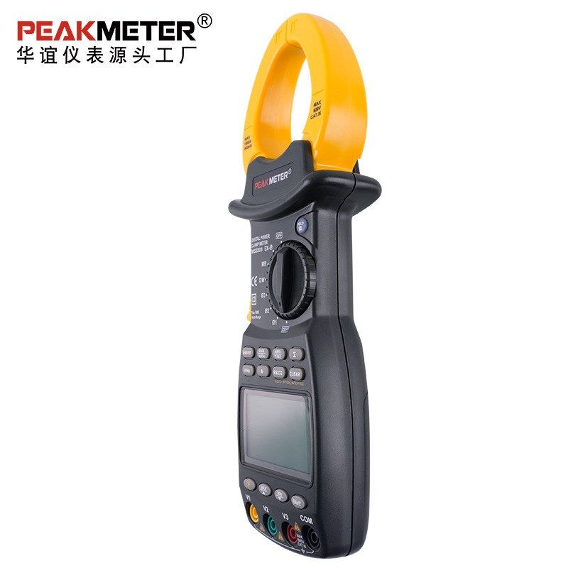 华谊PEAKMETER数字钳形功率表数显三项测量有功无功视在MS2203
