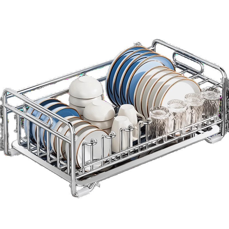 新款304不锈钢碗筷厨房置物架台面碗碟收纳架放碗盘滤沥水篮碗架