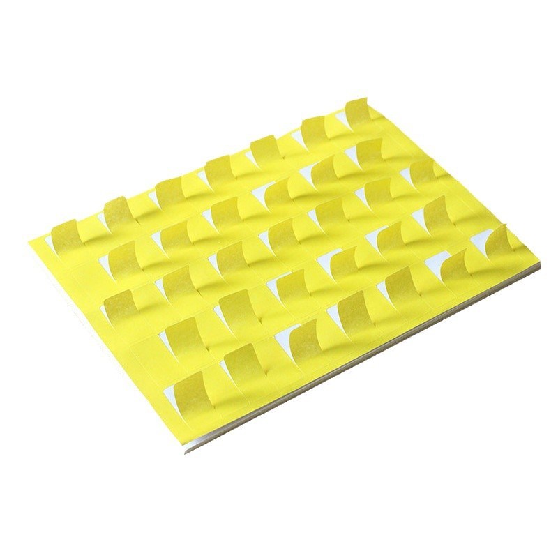 A4黄色圆角不干胶打印纸标签贴纸 切割 自粘空白胶纸 圆角6格