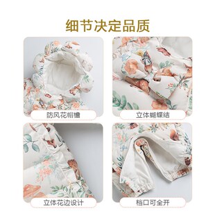 婴儿羽绒服冬装女宝宝羽绒连体衣婴幼儿加厚哈衣冬季公主外出服