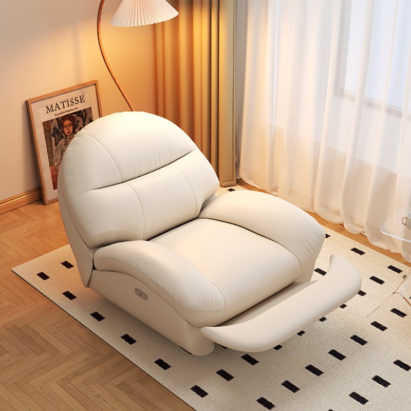 猫爪皮多功能太空单人沙发舱摇椅可躺客厅电动可旋转懒人沙发美甲