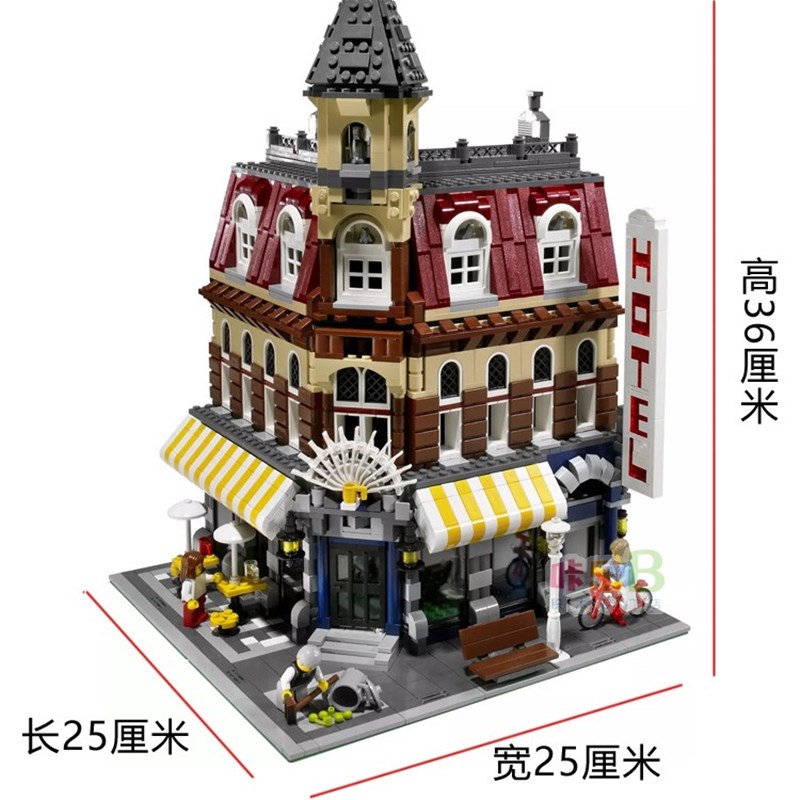 转角咖啡厅店10182成人高难度拼装中国积木玩具15002