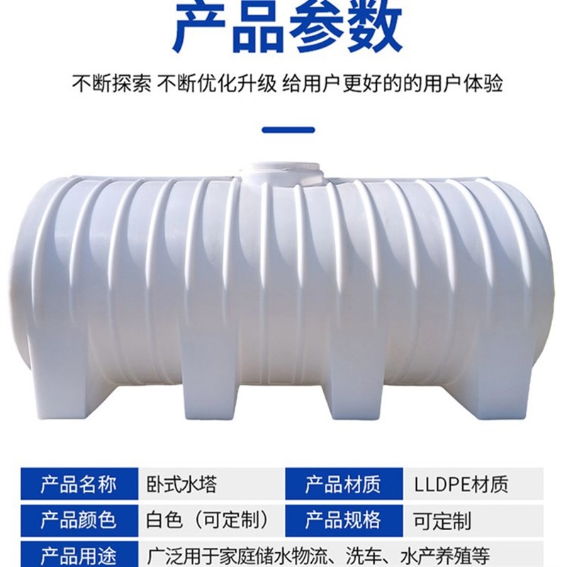 加厚卧式储水桶1吨大容量储水罐5吨车载运输牛筋方桶大号塑料水桶
