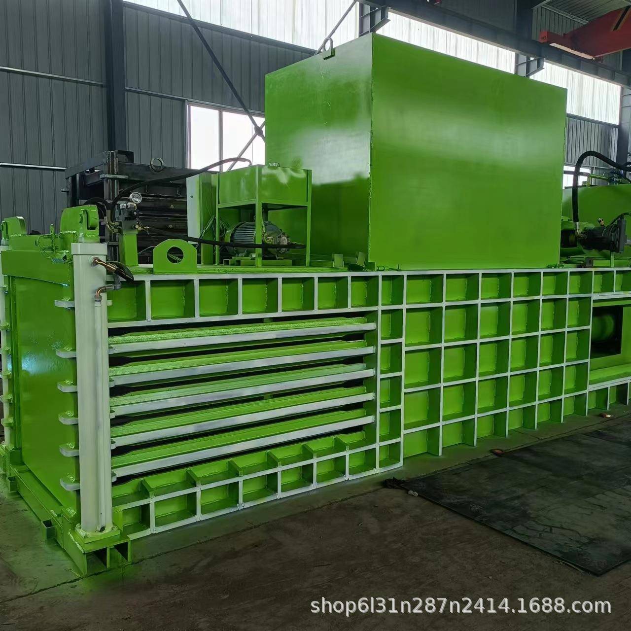 出售一台卧式液压打包机160吨全钢板卧式液压打包机塑料打包机