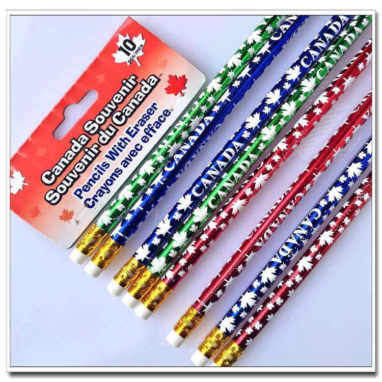 外贸加拿大枫叶带橡皮头铅笔镭射印刷圆杆高品质木材优质橡皮包邮,童鞋/婴儿鞋/亲子鞋,儿童棉拖鞋,淘宝优惠券,粉丝福利购,淘宝优惠卷