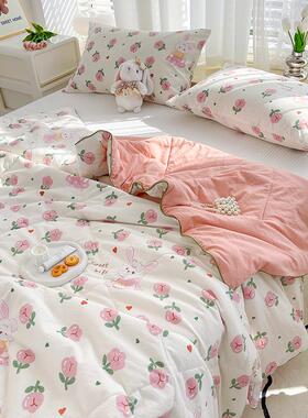 A类双层纱水洗大豆纤维空调被夏凉被单人被芯棉被夏季薄被子Z755