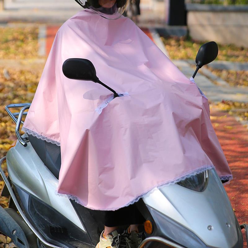 电动车防晒衣女夏季加长款加厚抗UV机车防晒披肩电动车披风