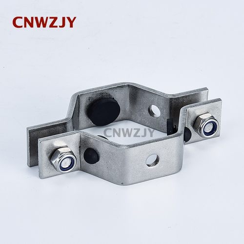 304不锈钢六角管支架 带胶垫管子架管道固定紧固管托管码方管管卡