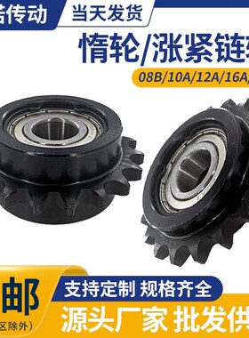 45钢惰轮涨紧链轮4/5/6分08B10A12A惰性张紧链轮链条链轮带轴承