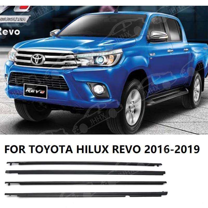 4根/1套HILUX海拉克斯16-19 REVO黑色款 电镀车门窗外防水外压条