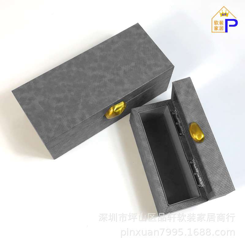 创意软装设计收纳摆件盒时尚家居酒店样板房客厅橱柜装饰品储物盒图片