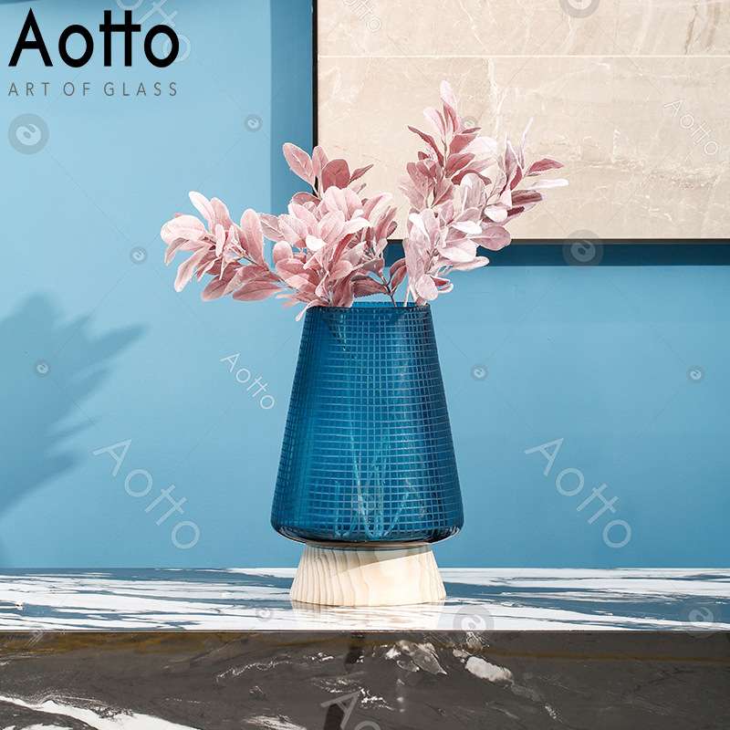 彩色玻璃花瓶家居客厅干花插花水培花装饰几何形花瓶软装搭配摆件图片