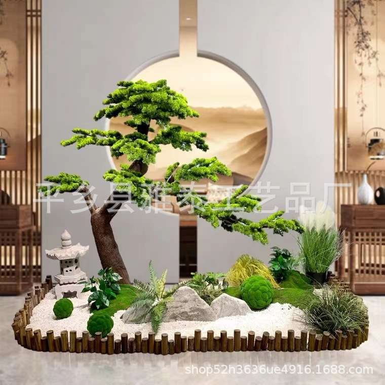 仿真迎客松造景假树室内大型仿真树松树罗汉松新中式装饰绿植摆件图片
