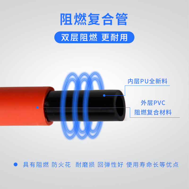 强阻燃HOLID泓力达PU双层阻燃管防烫焊接气管防火花聚氨酯管FRPU